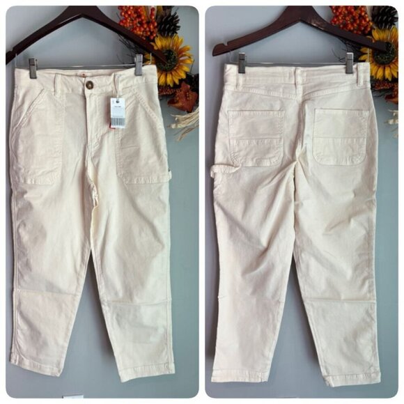 Marine Layer Maya Slim Straight Leg Utility Pant Size 4 Antique White - Picture 2 of 11